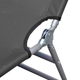 vidaXL Foldable Sunlounger with Adjustable Backrest Grey (Option: as picture)