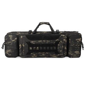 VOTAGOO Double Rifle Case Gun Bag, Safely Long-Barrel Firearm Transportation Cases  Locks, All-Weather Soft Tactical Range Bag Ackpack For Shotgu (Option: Dark Camo-42inches)