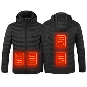 Male And Female Lightweight Electric Padded Jacket Usb Constant Temperature Electric Heating Padded Jacket (Color: black4, size: L)