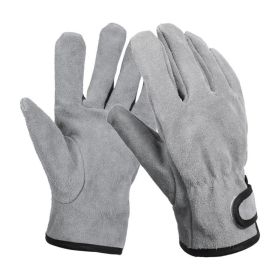 Heat/Fire Resistant Mittens Outdoor Warm Gloves for BBQ Oven Fireplace (Color: Grey, Type: Gloves)