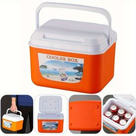 5.2/8.4/13.7/28.5/47.5QT Picnic Insulated Box, Fresh-Keeping Box, Outdoor Picnic, Barbecue, Camping Portable Insulated Box, Orange Fresh-Keeping (orange: 5.2QT/5L-1pc)