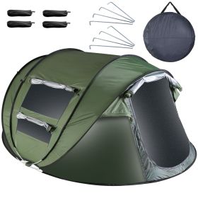 Pop Up Tent Automatic Setup Camping Tent Waterproof Instant Setup Tent with 4 Mosquito Net Windows Carrying Bag for Hiking Climbing Adventure Fis (Type: Green_5_8Person_Standard)