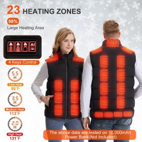 1Pc Heated Vest Men Women Heated Jacket with 23 Heating Zones 3 Heat Levels USB Powered Machine Washable for Winter Hiking Skiing Skating Outdoor (size: S)